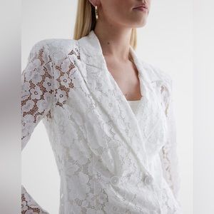 NWT Express White Double Breasted Lace Blazer Sz XS